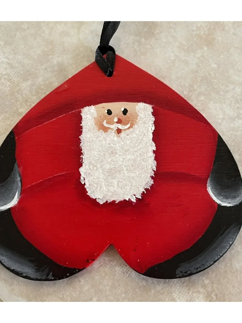 Santa-Hand Painted Wooden Santa Christmas Ornaments